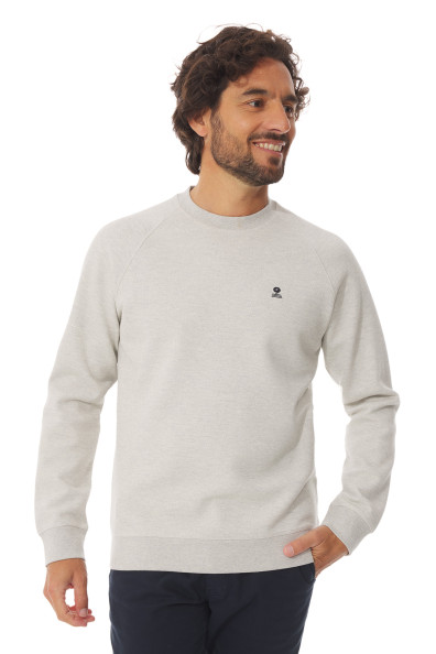 Sweat homme gris chiné en thermo interlock | Mousqueton