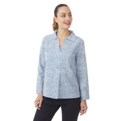 Women's V-neck patterned blouse | Mousqueton