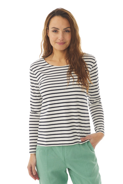 T-shirt rayé manches longues femme | Mousqueton