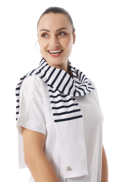 Echarpe rayée en coton | Mousqueton