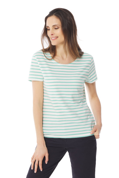 Women's short-sleeved striped T-shirt | Mousqueton