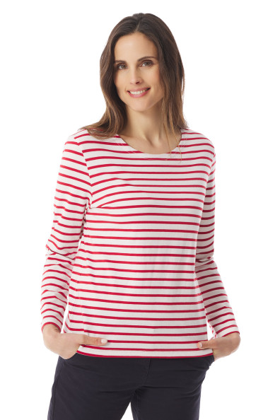T-shirt rayé manches longues femme | Mousqueton