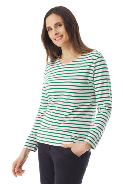Women's long-sleeved striped T-shirt | Mousqueton
