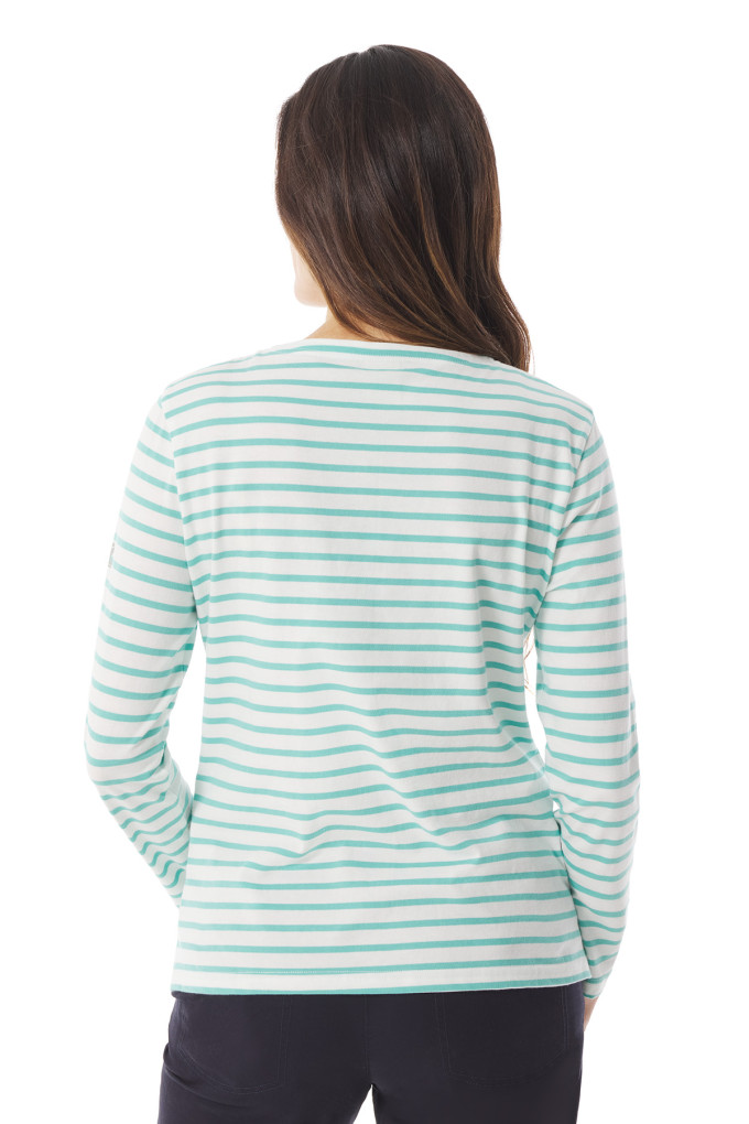T-shirt rayé manches longues femme | Mousqueton