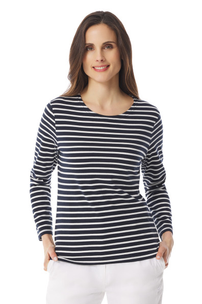 T-shirt rayé manches longues femme | Mousqueton
