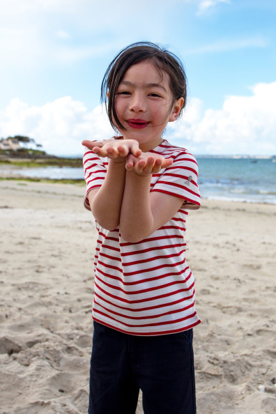 T-shirt rayé manches courtes enfant | Mousqueton