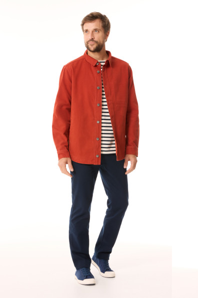 Veste surchemise homme orange tuile | Mousqueton