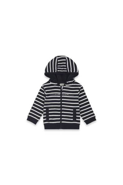 Gilet à capuche rayé bébé I Mousqueton