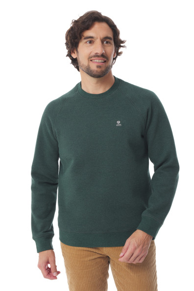 Sweat homme vert foncé en thermo interlock | Mousqueton