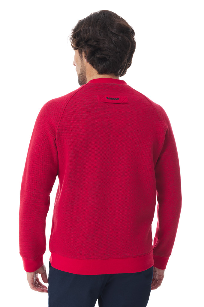 Sweat rouge pour homme en thermo interlock | Mousqueton