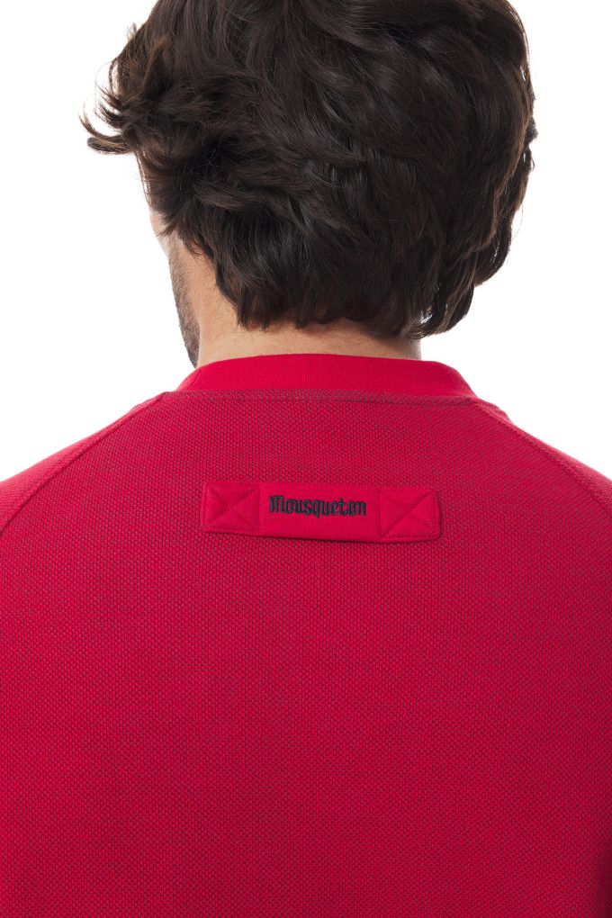 Sweat rouge pour homme en thermo interlock | Mousqueton