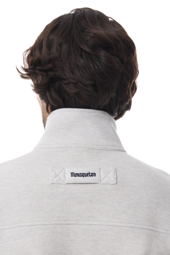 Gilet zippé homme en interlock gris chiné | Mousqueton