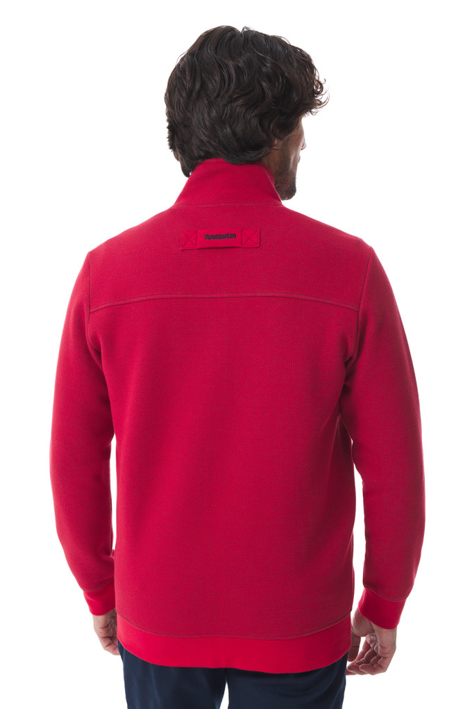Gilet zippé homme en interlock rouge | Mousqueton