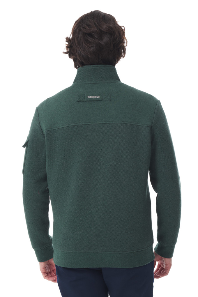 Sweat col camionneur homme vert foncé | Mousqueton