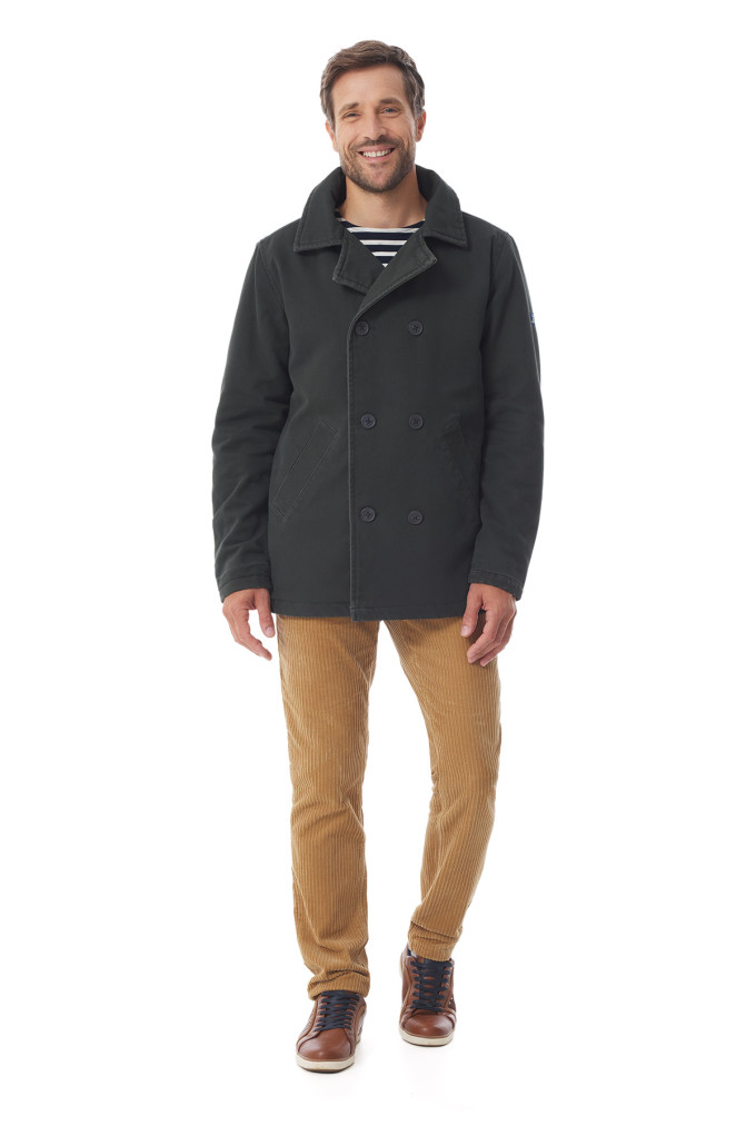 Caban matelassé homme en toile vert foncé | Mousqueton