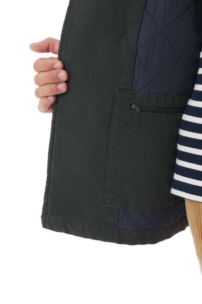 Caban matelassé homme en toile vert foncé | Mousqueton