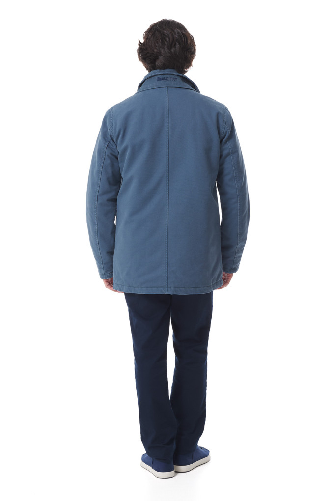 Caban matelassé homme en toile bleu pétrole | Mousqueton
