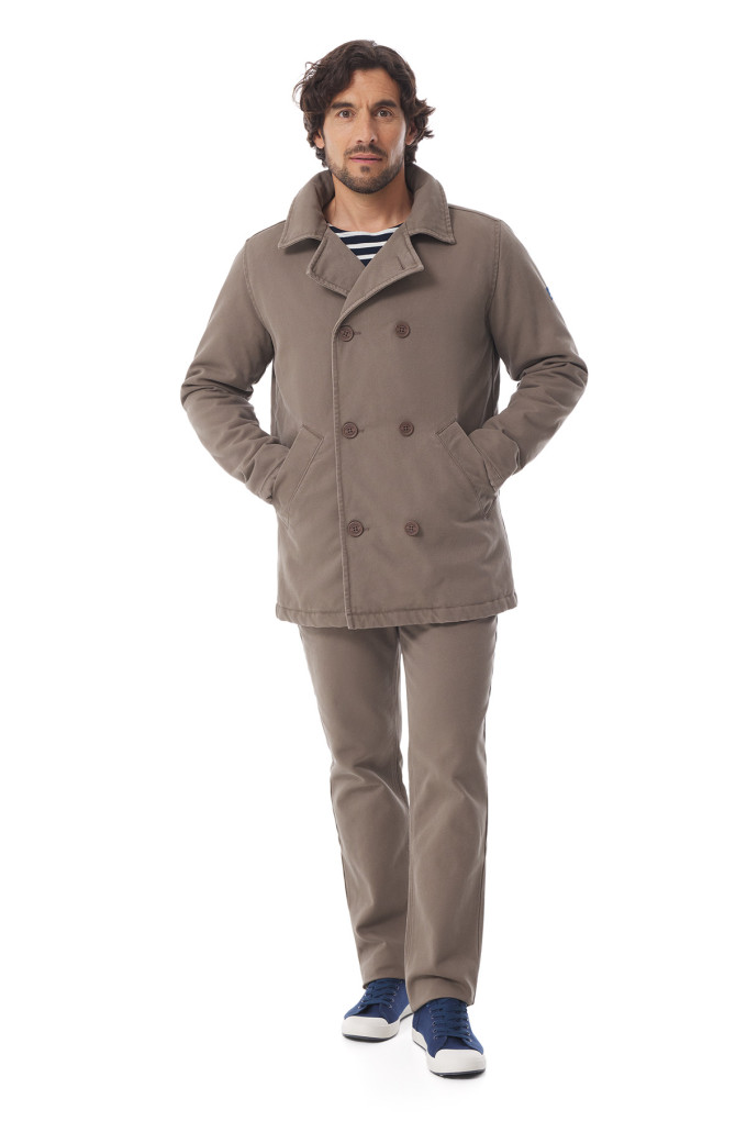 Men's quilted canvas peacoat | Mousqueton