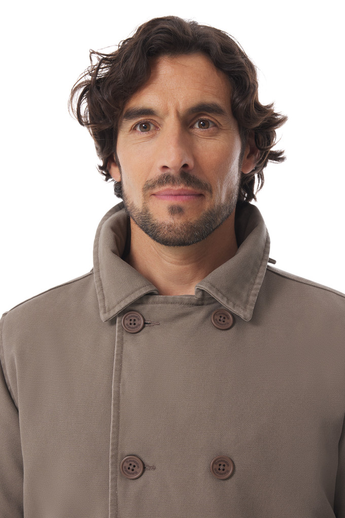 Men's quilted canvas peacoat | Mousqueton