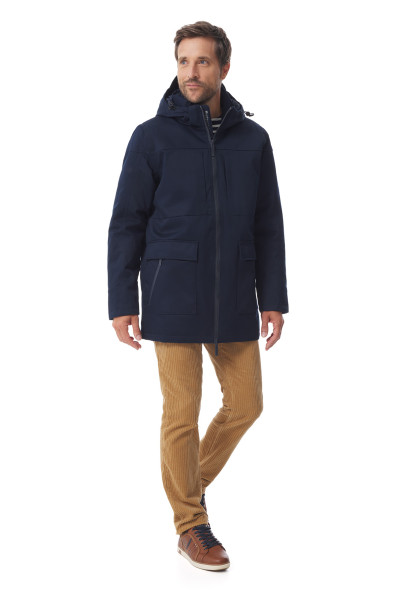 Parka imperméable homme bleu marine | Mousqueton