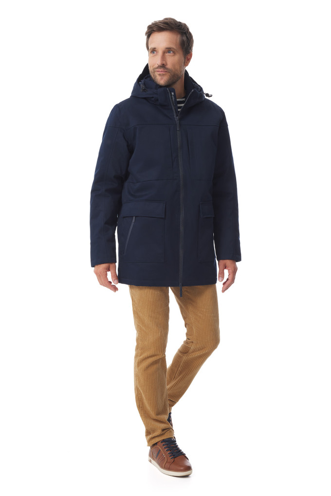 Parka imperméable homme bleu marine | Mousqueton