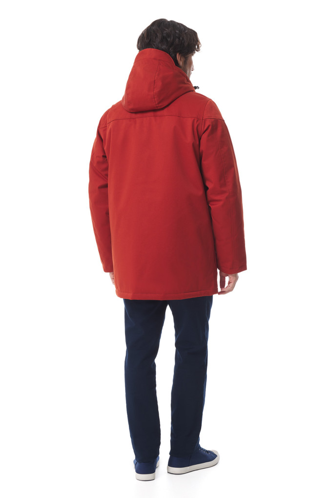 Parka imperméable homme orange tuile | Mousqueton