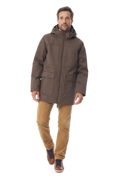 Parka imperméable homme marron pécan | Mousqueton