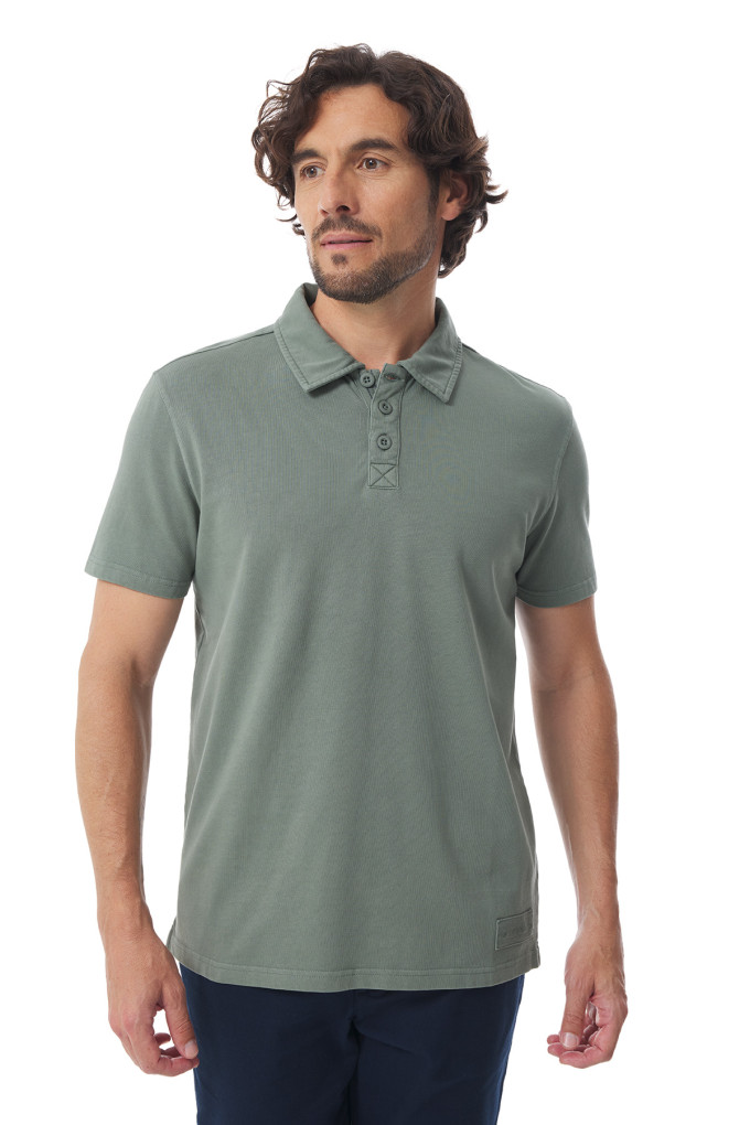 Polo manches courtes homme vert kaki | Mousqueton