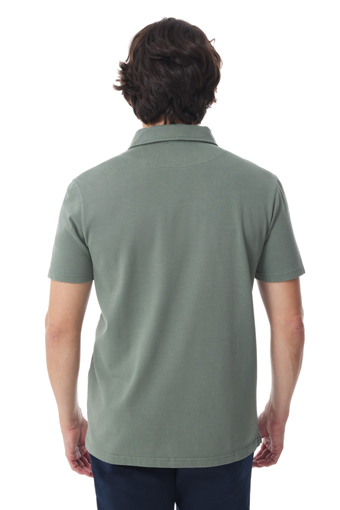 Polo manches courtes homme vert kaki | Mousqueton