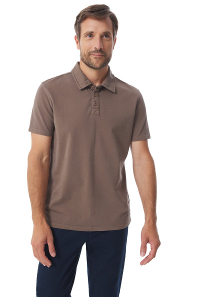 Polo manches courtes homme marron pécan | Mousqueton