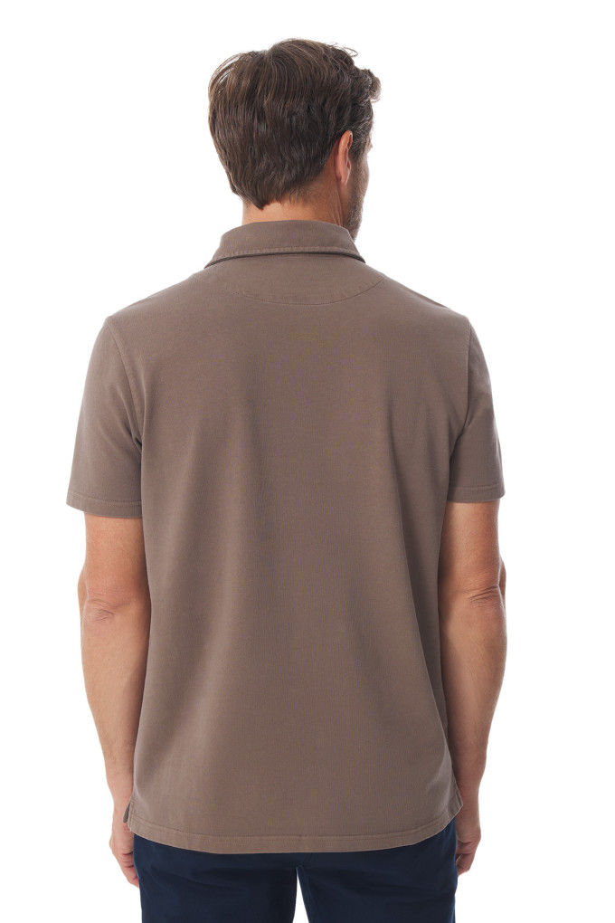 Polo manches courtes homme marron pécan | Mousqueton