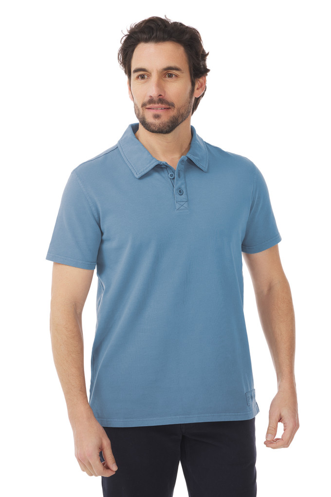 Polo manches courtes homme bleu provençal | Mousqueton