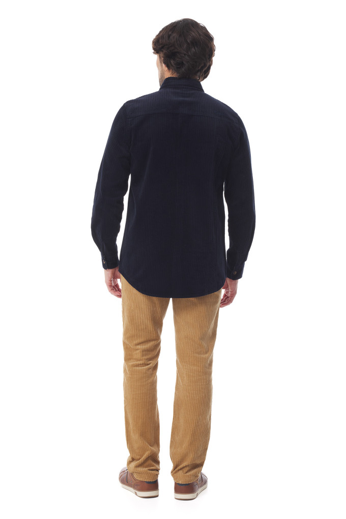 Surchemise homme en velours côtelé bleu marine | Mousqueton
