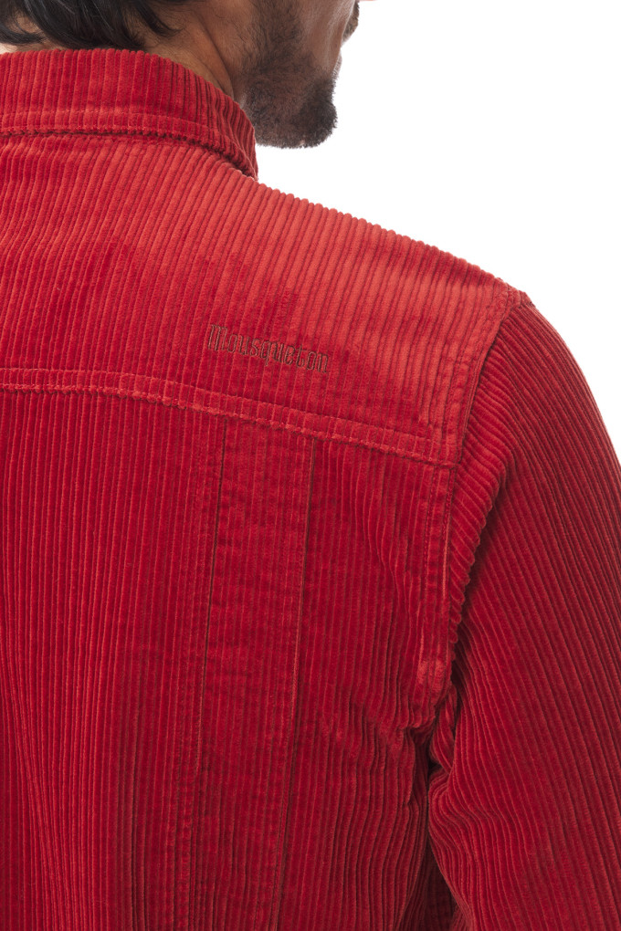 Surchemise homme en velours côtelé orange tuile | Mousqueton