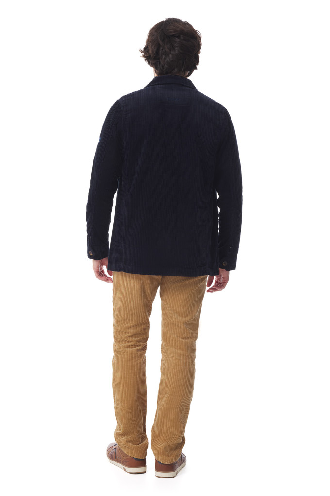 Veste de travail homme en velours côtelé bleu marine | Mousqueton