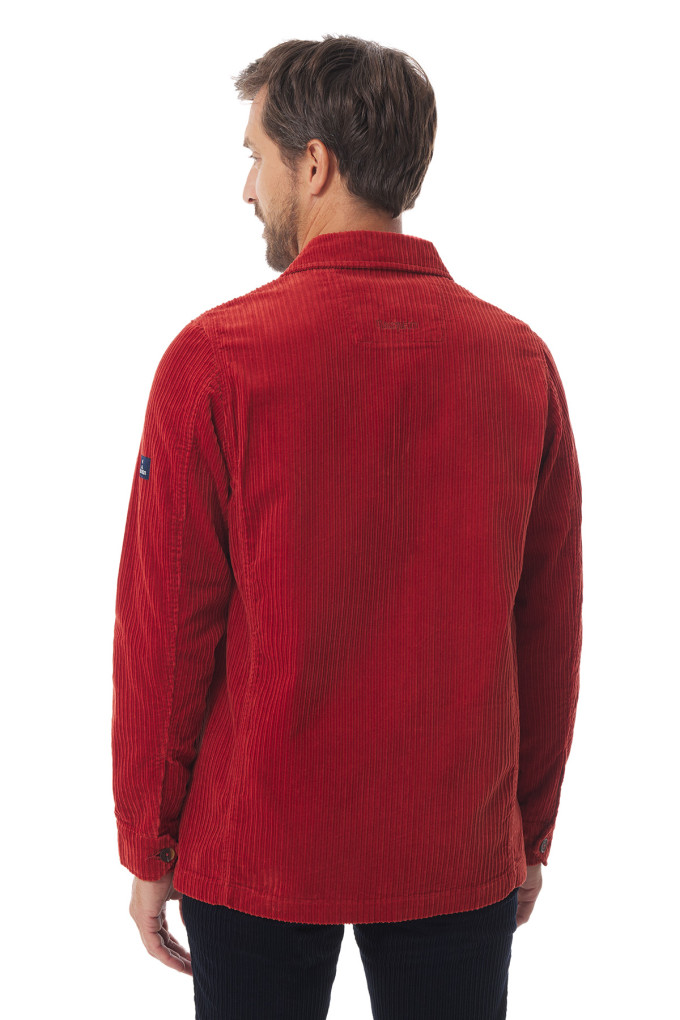 Veste de travail homme en velours côtelé orange tuile | Mousqueton