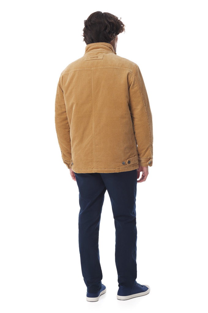 Veste zippée homme en velours côtelé beige | Mousqueton