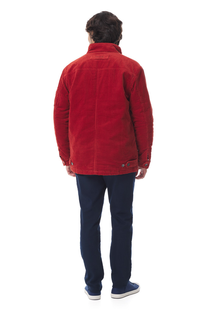 Veste zippée homme en velours côtelé orange tuile | Mousqueton