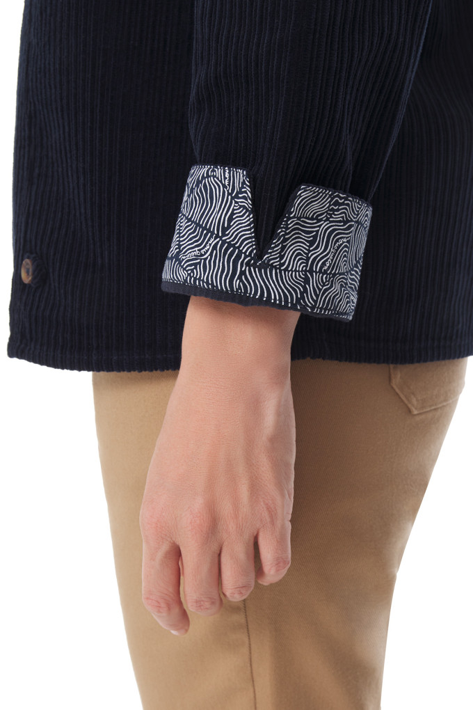 Blouse col V en velours côtelé | Mousqueton