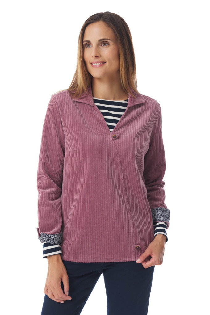 Blouse col V en velours côtelé | Mousqueton