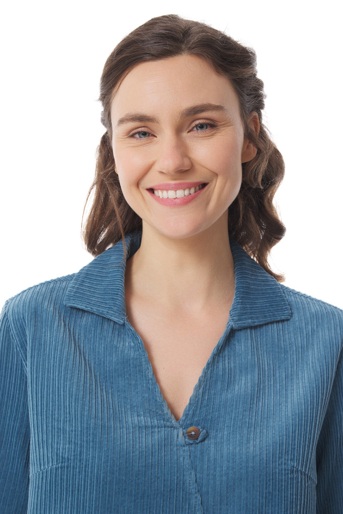 V-neck corduroy blouse | Mousqueton