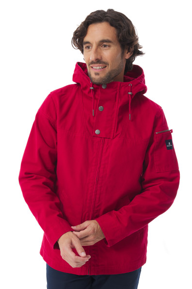Veste en toile déperlante rouge carmin homme | Mousqueton