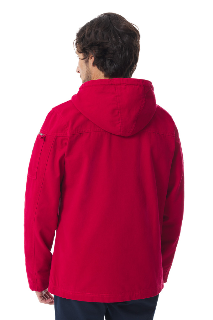 Veste en toile déperlante rouge carmin homme | Mousqueton