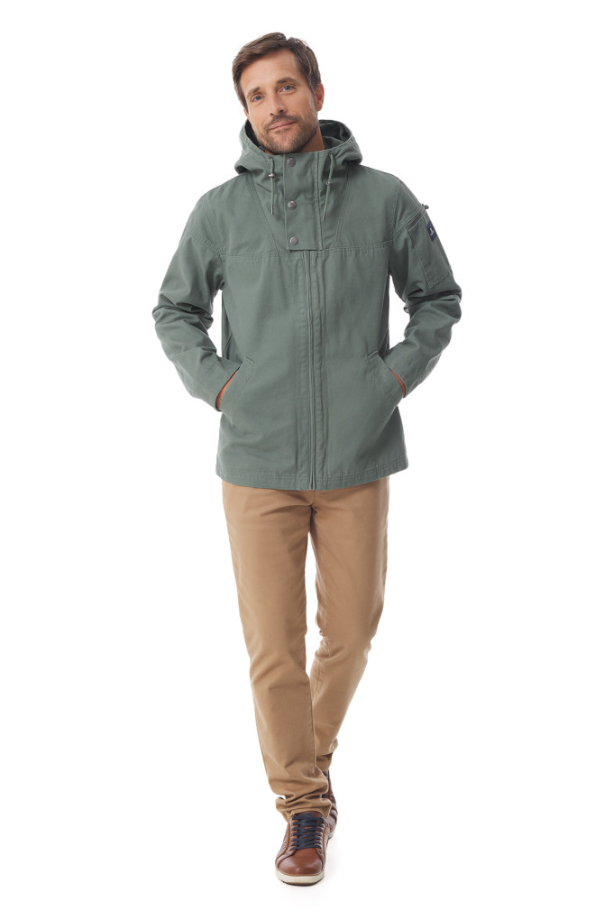 Veste en toile déperlante vert kaki Homme | Mousqueton
