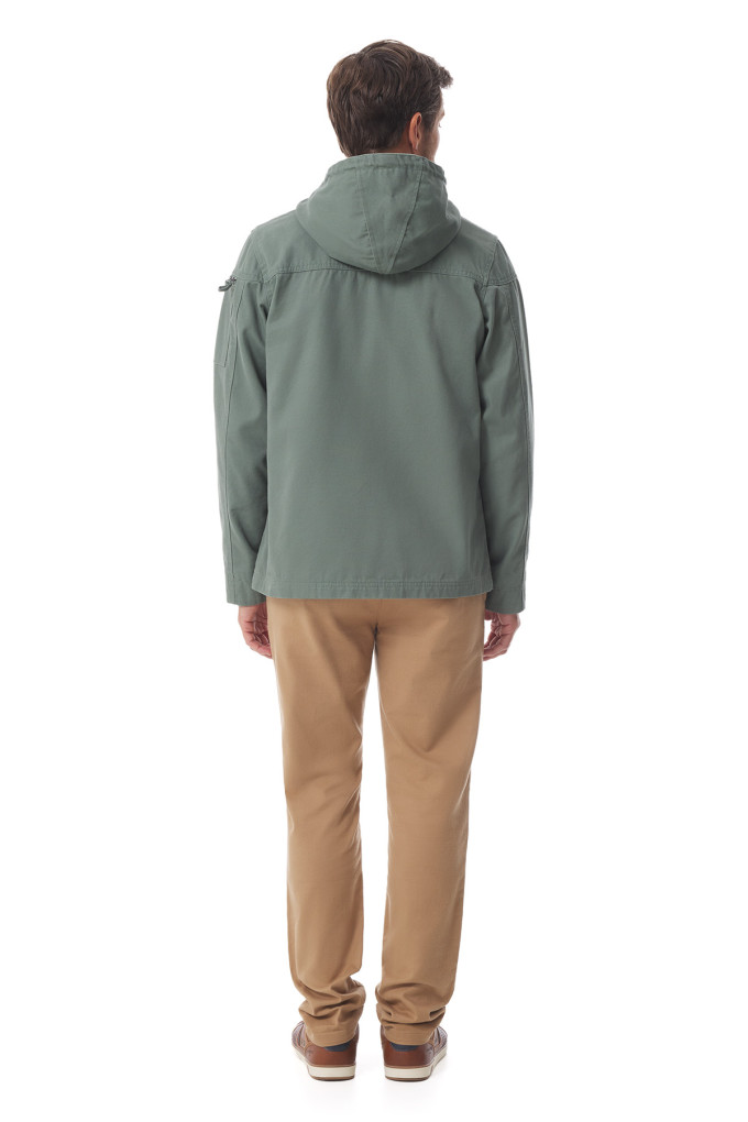 Veste en toile déperlante vert kaki Homme | Mousqueton