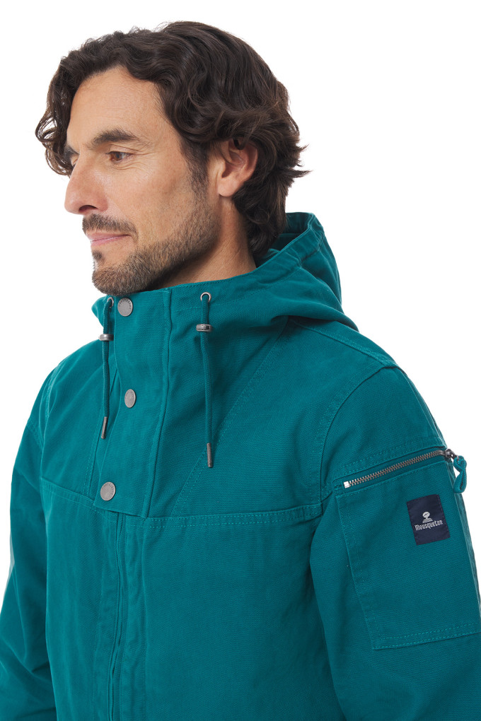 Veste en toile déperlante vert émeraude homme | Mousqueton