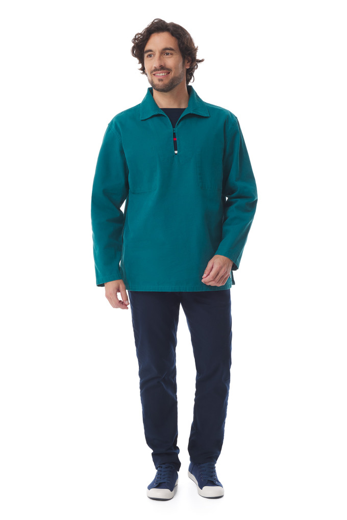 Vareuse de marin en toila canva vert émeraude | Mousqueton