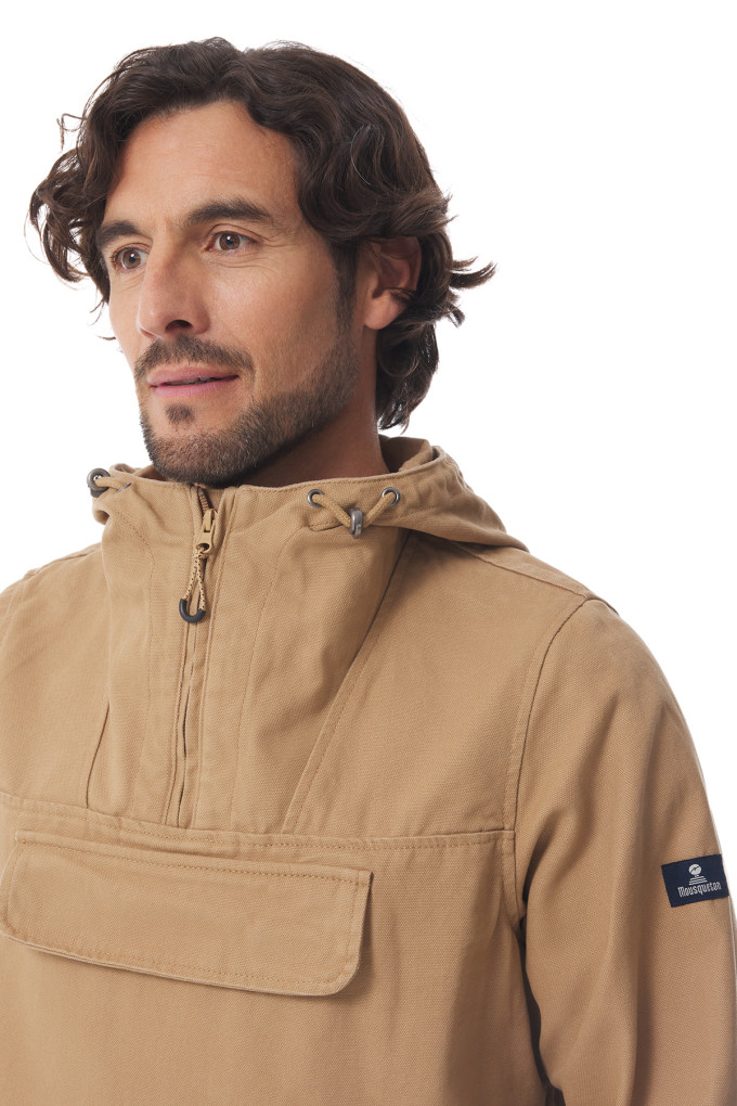 Vareuse mixte à capuche beige | Mousqueton