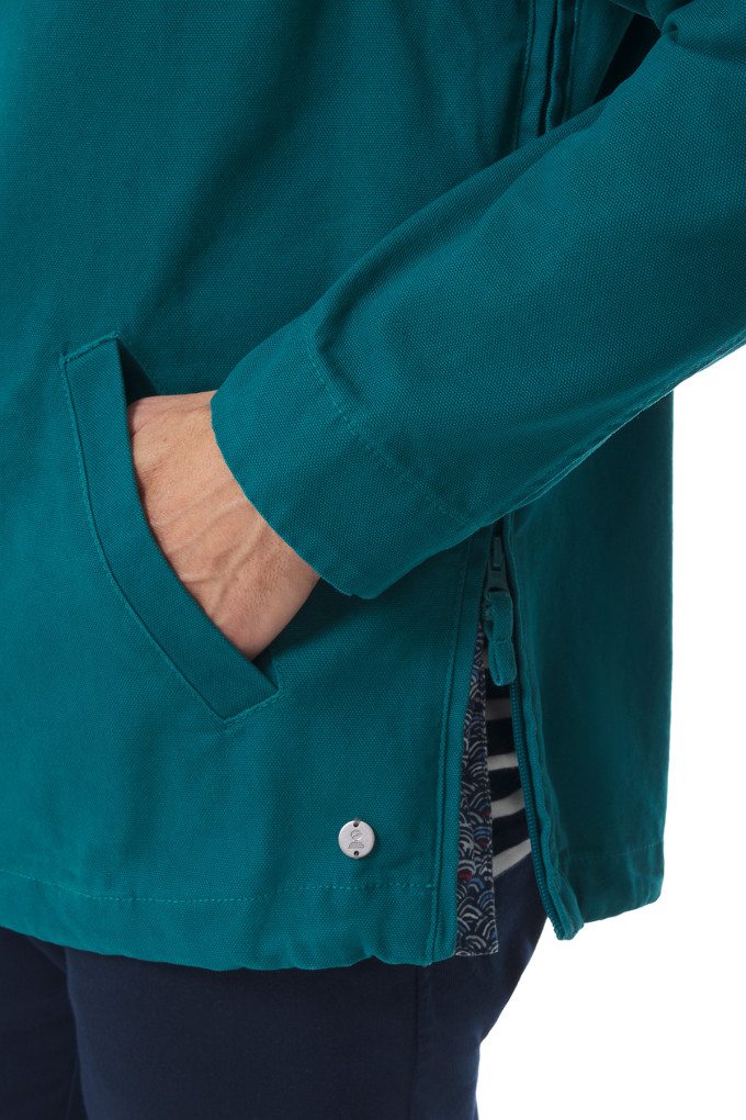 Vareuse mixte à capuche vert émeraude | Mousqueton