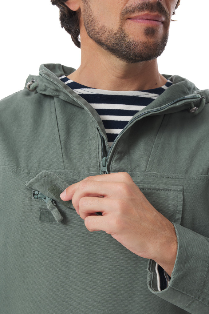 Vareuse mixte à capuche vert kaki | Mousqueton